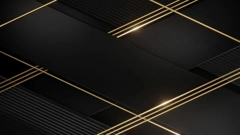 Abstract geometric black gold background Stock Footage 262533718