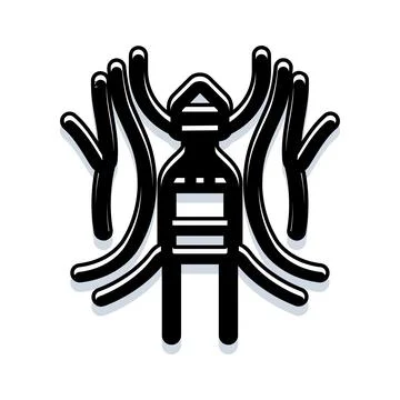 Abstract geometric black line pattern design icon Stock-Illustration