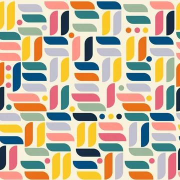 Abstract geometric block shapes pattern art illustration. Vector seamless col Illustrazione stock