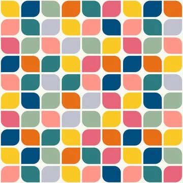 Abstract geometric block shapes pattern art illustration. Vector seamless col Illustrazione stock