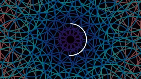Abstract geometric blue and cyan mandala pattern background loop Stock Footage 342092935