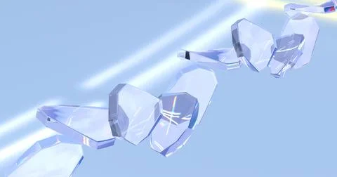 Abstract geometric blue background with broken glass shards and refraction rays Illustrazione stock