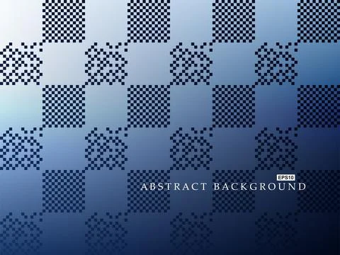 Abstract geometric blue background with digital square pattern, modern vector Illustrazione stock