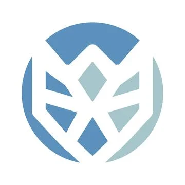 Abstract Geometric Blue Circle Logo Stock Illustration
