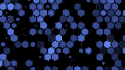 Abstract geometric blue hexagon pattern background dynamic motion footage Stock Footage 327570895