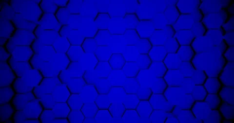 Abstract geometric blue hexagone background. 4k seamless loop. 3d render. Stock Footage 117332485
