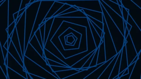 Abstract geometric blue lines forming dynamic spiral pattern on black backg.. Stock Footage 341056027