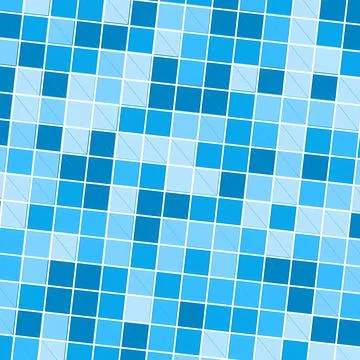 Abstract Geometric Blue Mosaic Background with Square Tiles 스톡 일러스트