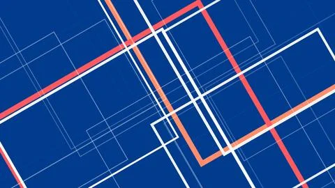 Abstract geometric blueprint pattern with intersecting lines and rectangles.. Stock Illustration