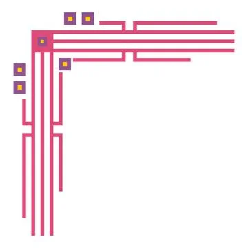 Abstract geometric border design in pink and purple Stock Illustration