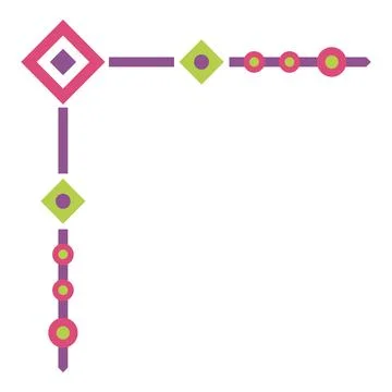 Abstract geometric border element forming decorative corner design Stock Illustration