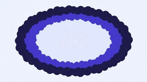 Abstract geometric border with gradient blue and dark outline on white back.. Stock Illustration