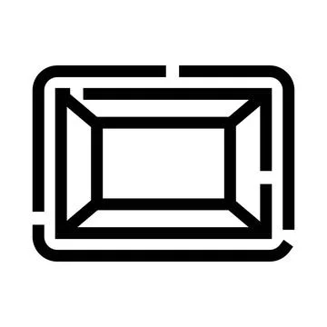 Abstract geometric box frame line art icon Stockillustratie