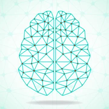 Abstract geometric brain, network connections Stock Illustration