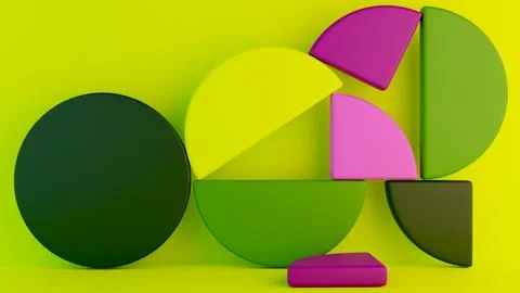 Abstract geometric bright background 3D illustration Stock Illustration