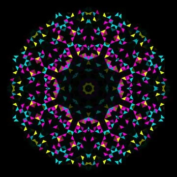 Abstract Geometric Bright Kaleidoscope Pattern Stock Illustration