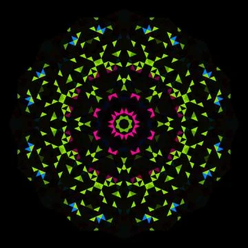 Abstract Geometric Bright Kaleidoscope Pattern Stock Illustration