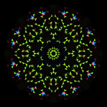 Abstract Geometric Bright Kaleidoscope Pattern Stock Illustration