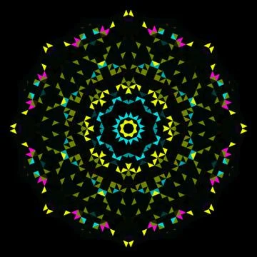 Abstract Geometric Bright Kaleidoscope Pattern. Stock Illustration