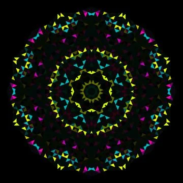 Abstract Geometric Bright Kaleidoscope Pattern. Stock Illustration
