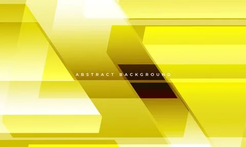 Abstract geometric bright yellow background with modern shapes and objects Stock Illustration