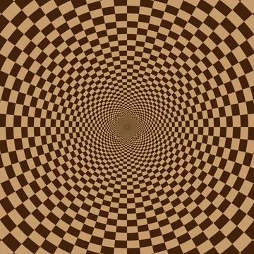 Abstract geometric brown checkered optical illusion background vector Stock Illustration