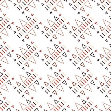 Abstract geometric brown seamless pattern of triangles on a white background. イラスト素材