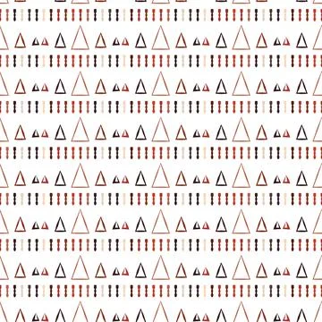 Abstract geometric brown seamless pattern of triangles on a white background. Illustrazione stock