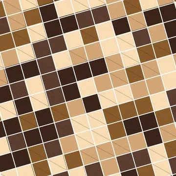 Abstract Geometric Brown Tiled Mosaic Background 스톡 일러스트