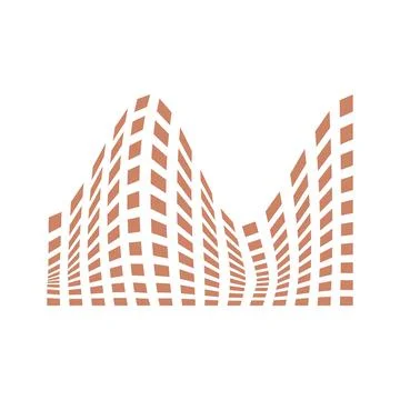 Abstract Geometric Brown Wave Pattern Stock Illustration
