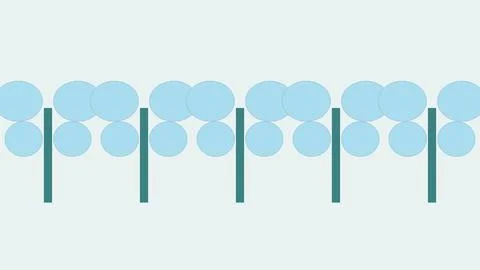 Abstract geometric bubbles connected by vertical lines on white background Stock Illustration