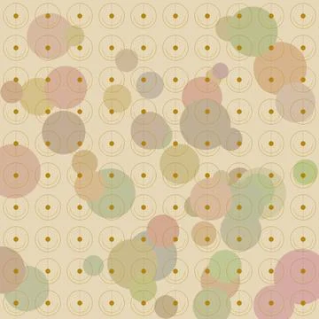 Abstract geometric bubbles pattern with soft pastel colors on neutral backg.. Stock Illustration