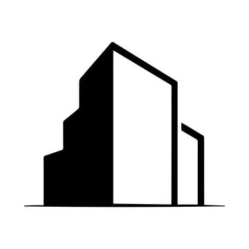 Abstract Geometric Building Silhouette with Sharp Angles Stock Illustration