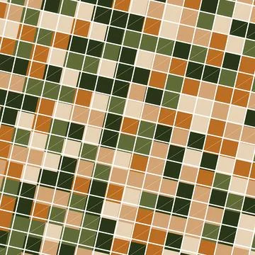 Abstract Geometric Camouflage Grid Pattern in Earth Tones Stock Illustration