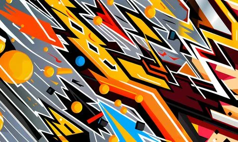 Abstract Geometric Cartoon Comic Graffiti Background Stock Illustration