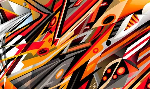 Abstract Geometric Cartoon Comic Graffiti Background Stock Illustration