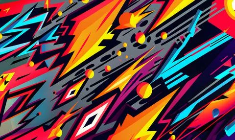 Abstract Geometric Cartoon Comic Graffiti Background イラスト素材