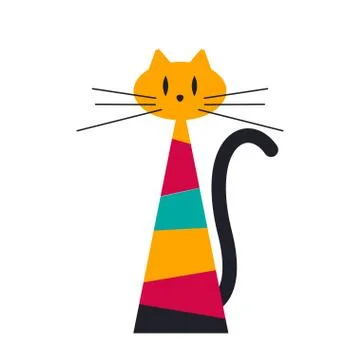 Abstract geometric cat Stock Illustration