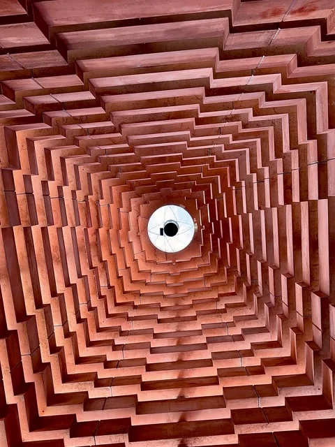 Abstract Geometric Ceiling Looking Up Inside Thai Pavilion in Berlin Zoo Stock Footage 338301360