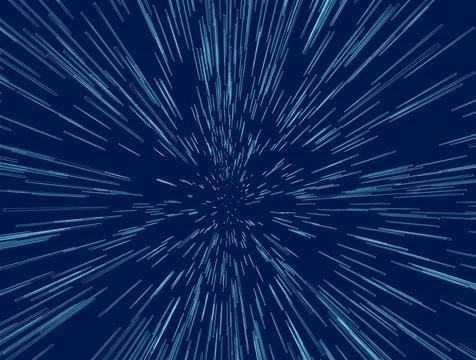 Abstract geometric centric motion pattern with dynamic blue lines background. Illustrazione stock