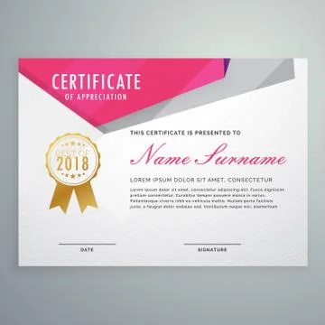Abstract geometric certificate template design Stock Illustration