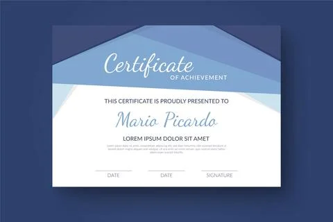 Abstract geometric certificate template Stock Illustration