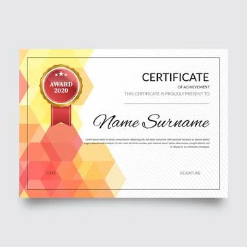 Abstract geometric certificate template Stock Illustration