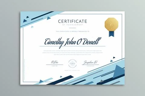 Abstract geometric certificate template Stock Illustration