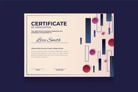 Abstract geometric certificate template Illustrazione stock