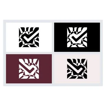 Abstract Geometric Check Mark Logo Set Illustrazione stock