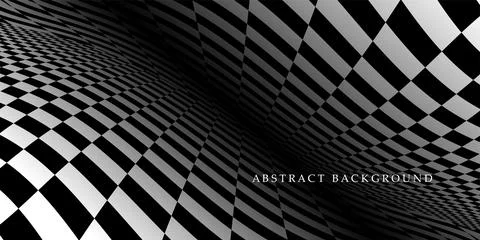 Abstract geometric checkered optical illusion background with perspective Stock Illustration