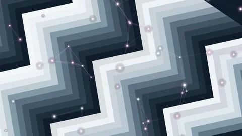 Abstract Geometric Chevron Pattern with Network Plexus Overlay Vidéo 332787629