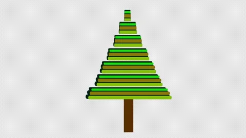 Abstract Geometric Christmas Tree Animation Building on Transparent Background Stock Footage 330495815