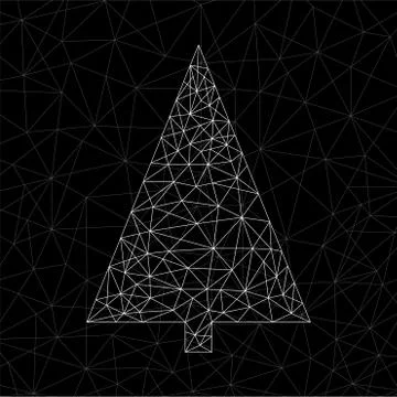 Abstract geometric christmas tree of lines, vector Stock Illustration